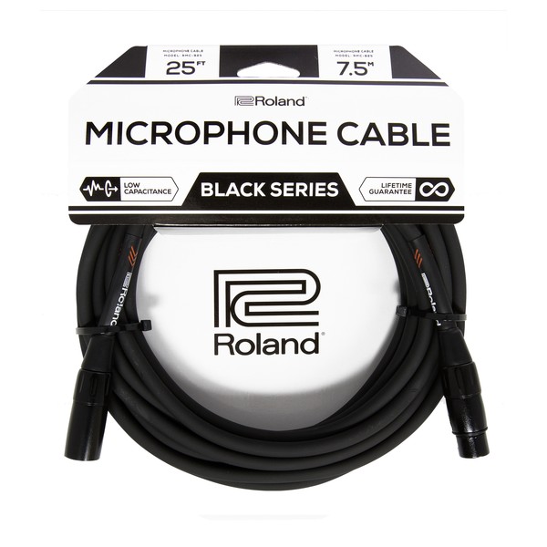 Roland Black Series Microphone Cable, 25ft/7.5m