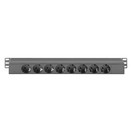 Adam Hall 19'' EU Power Strip with Removable Input, 8 Sockets