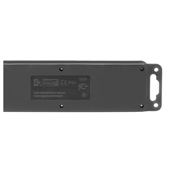 Adam Hall IP44 EU Power Strip, 3 Sockets Back