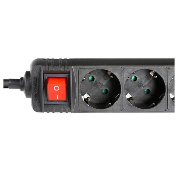 Adam Hall EU Power Strip with On/Off Switch, 3 Sockets Switch