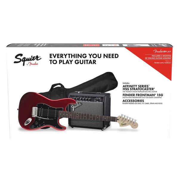 Squier Affinity Stratocaster HSS Pack, Candy Apple Red | Gear4music