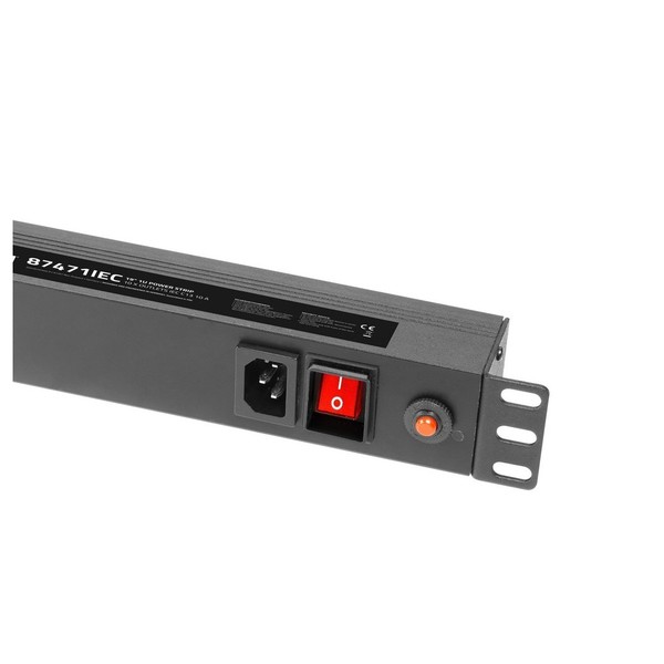 Adam Hall 19'' IEC Power Strip with 10 Connectors, 1U Switch