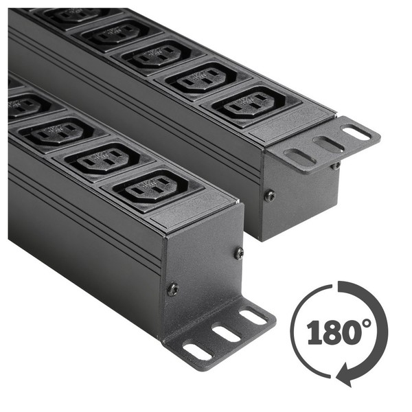 Adam Hall 19'' IEC Power Strip with 10 Connectors, 1U Reversible Mounting