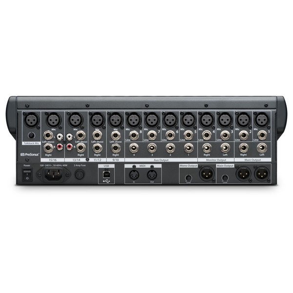 PreSonus StudioLive 16.0.2 USB Digital Mixer - Back