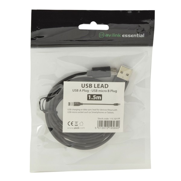 AVSL Essential USB 2.0 Cable, 1.5m - package