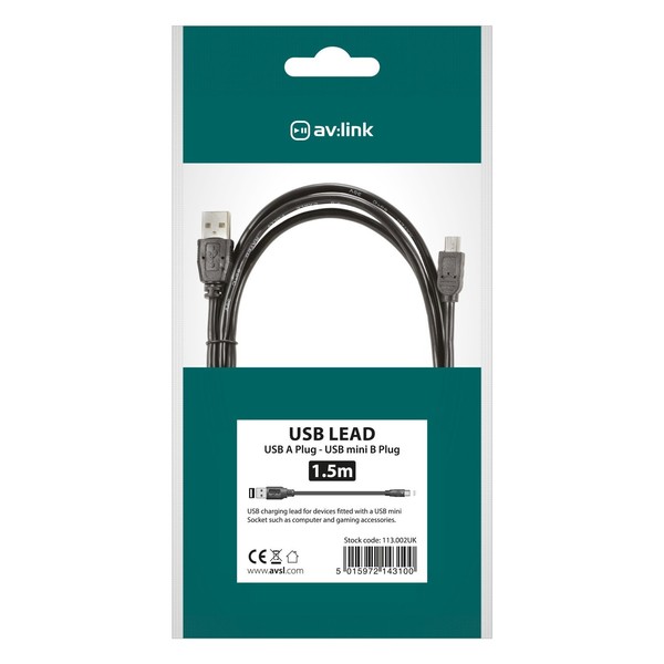 AVSL USB 2.0 Cable, 1.5m - packaged