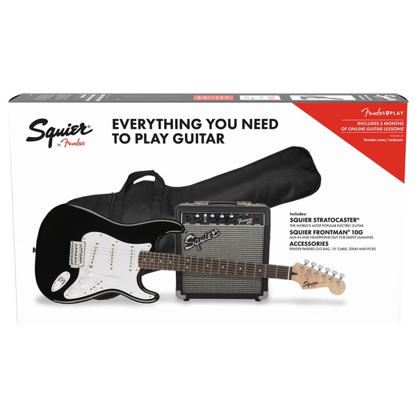 Squier Stratocaster Pack, Black at Gear4music