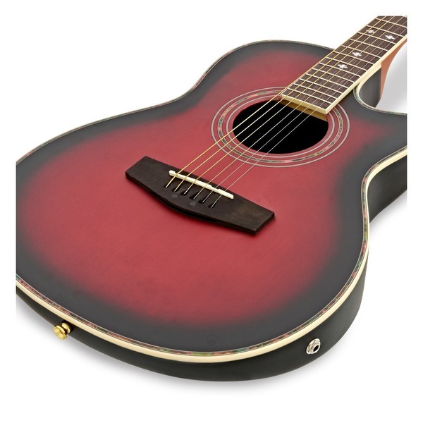 Roundback Electro Acoustic Guitar + 15W Amp Pack, Red Burst