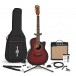 Roundback Electro Acoustic Guitar + Complete Pack, Red Burst