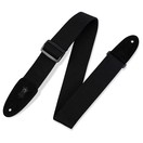 Levy's MC8-BLK 2" Cotton Guitar Strap w/ Leather Ends, Black