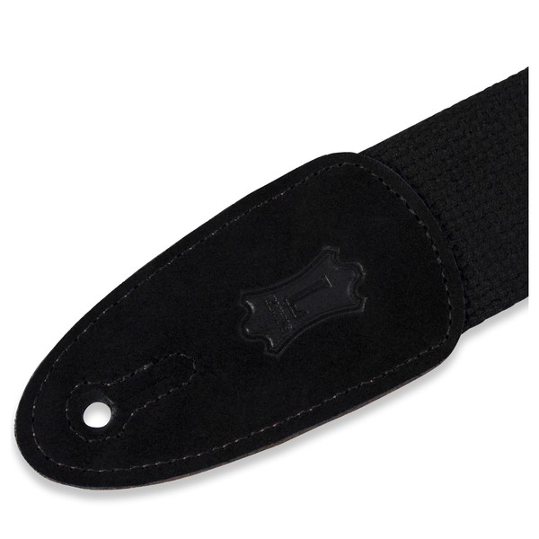 Levys 2" Cotton Guitar Strap w/ Leather Ends, Black End