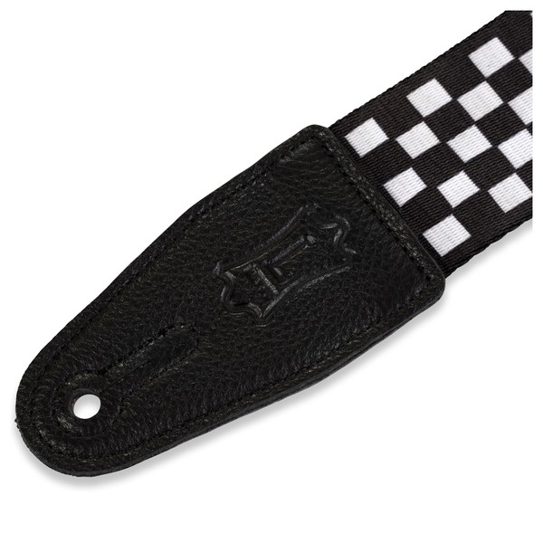 Levys 2" Polyester Guitar Strap, Black/White Chequered Ends