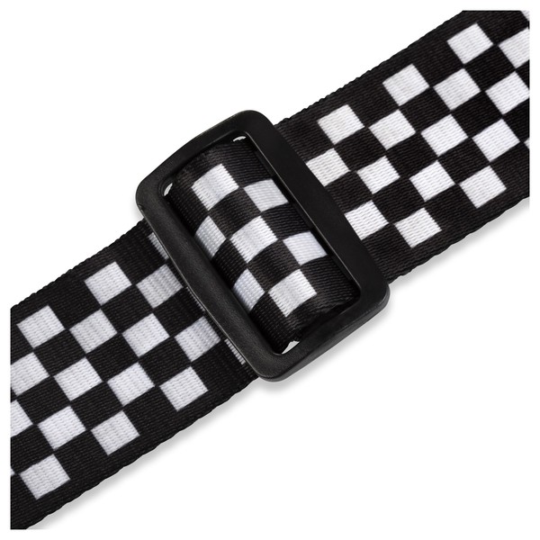 Levys 2" Polyester Guitar Strap, Black/White Chequered Buckle