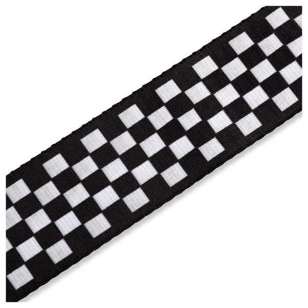 Levys 2" Polyester Guitar Strap, Black/White Chequered Middle