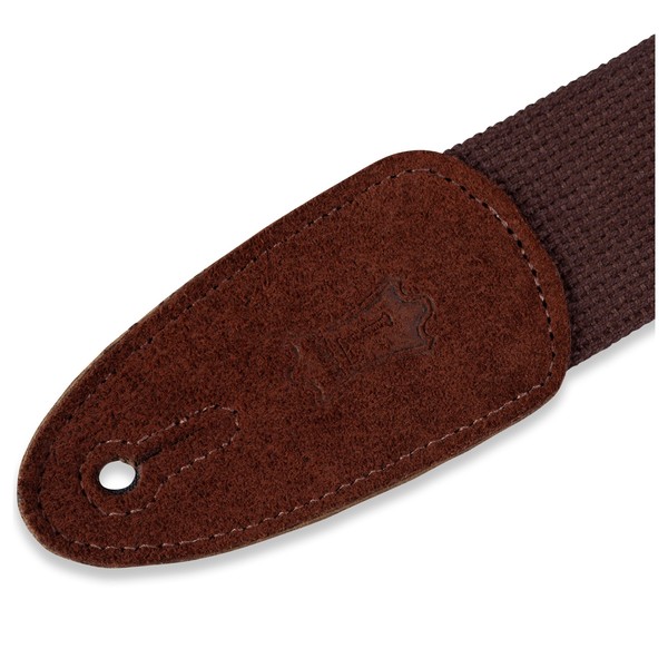 Levys 2" Cotton Guitar Strap w/ Leather Ends, Brown Ends