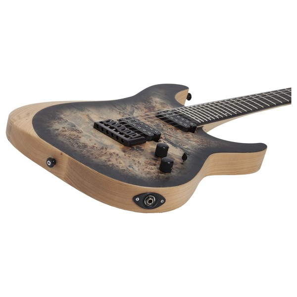 Schecter Reaper-6, Satin Charcoal Burst Laid Down