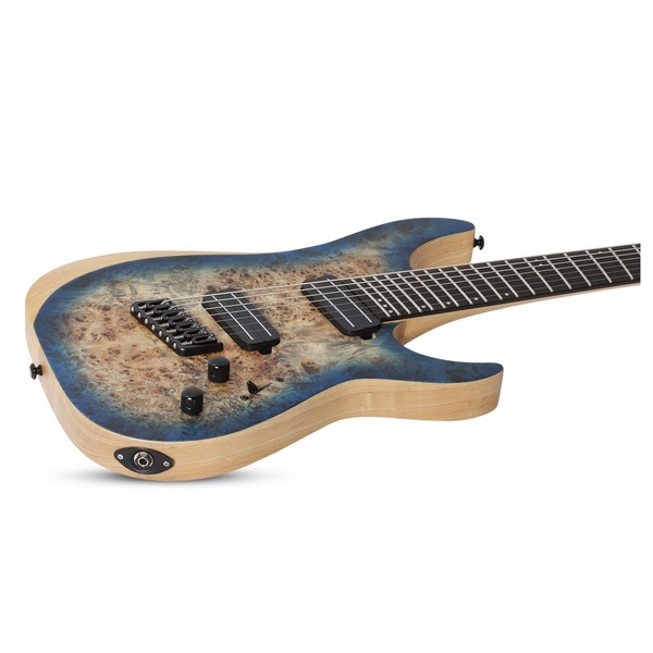 Schecter Reaper-7 Multiscale, Satin Sky Burst Tilted
