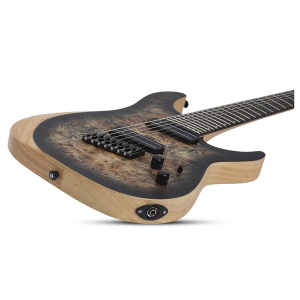 Schecter Reaper-7 Multiscale, Satin Charcoal Burst Laying down