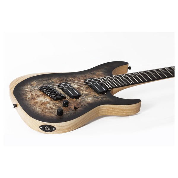 Schecter Reaper-7 Multiscale, Satin Charcoal Burst Tilt