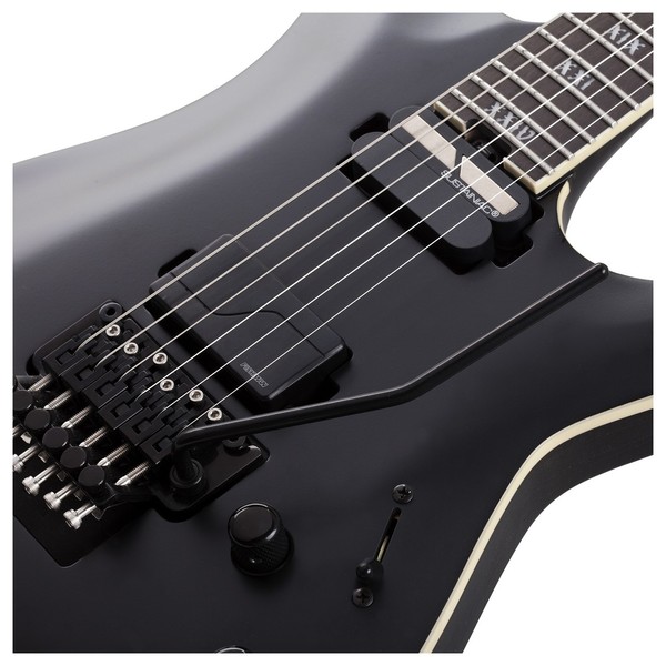 Schecter C-1 FR S SLS Evil Twin, Satin Black Close up