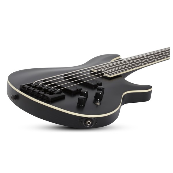 Schecter SLS Evil Twin-5 Bass, Satin Black Body laying