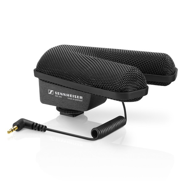 Sennheiser MKE 440 Professional Stereo Shotgun Microphone for Cameras, Right Side Angled