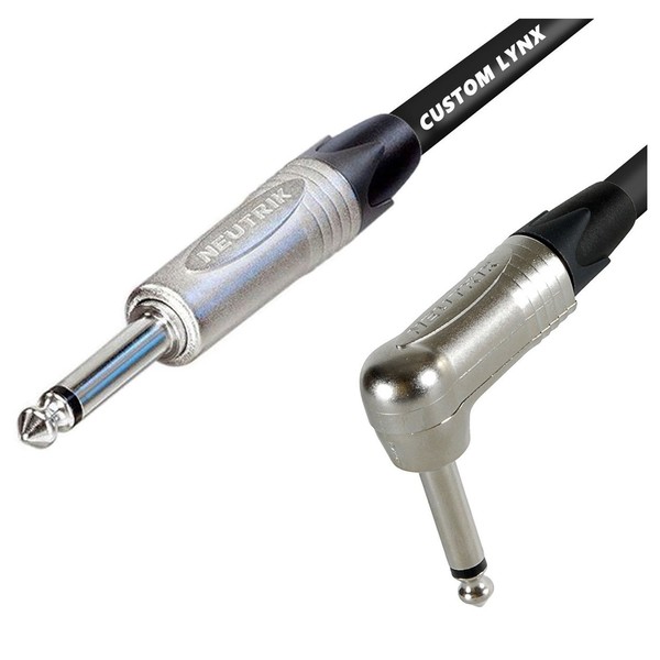 Custom Lynx Pro Quality Guitar Cable with Neutrik Jacks (Angled), 3m - Main