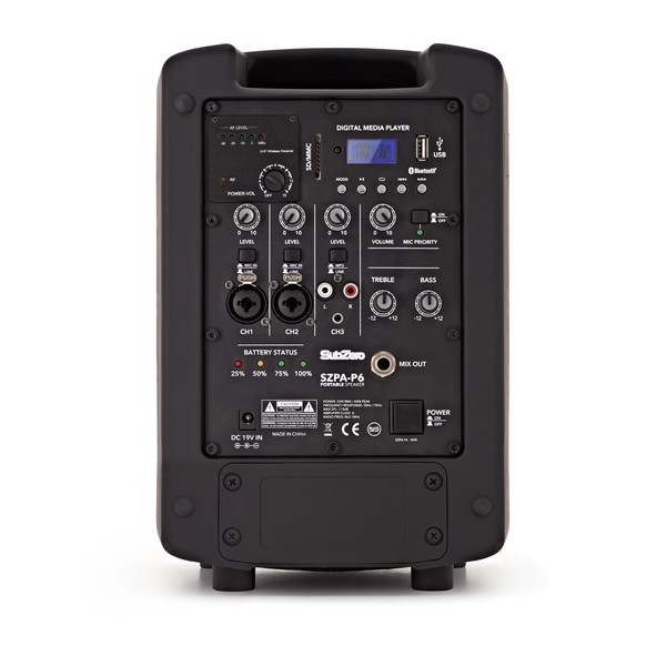 SubZero SZPA-P6 Portable PA with Digital Media Player + Wireless Mic
