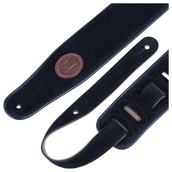 Levys Suede Leather Guitar Strap, Black Ends