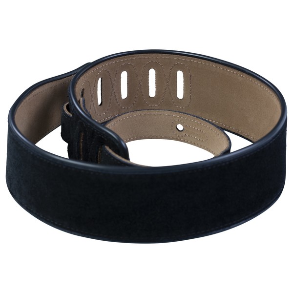 Levys Suede Leather Guitar Strap, Black Rolled