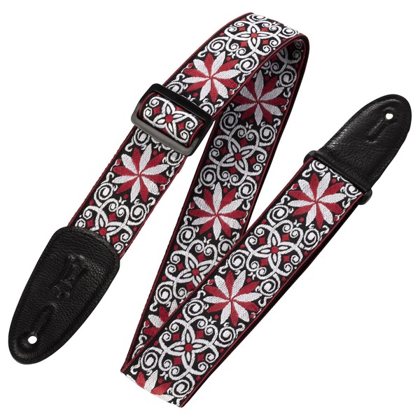 Levys 2" Hootenanny Guitar Strap, Red Flower