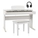 Pianino Cyfrowe DP-6 w zestawie z ławką marki Gear4music, Białe