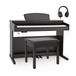 DP-10 X digitálny klavír klavírny stolice balenie, matná čierna + Gear4music