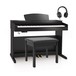 DP-10X Digitale Piano + Accessoireset met Pianokruk van Gear4music, Hoogglans Zwart