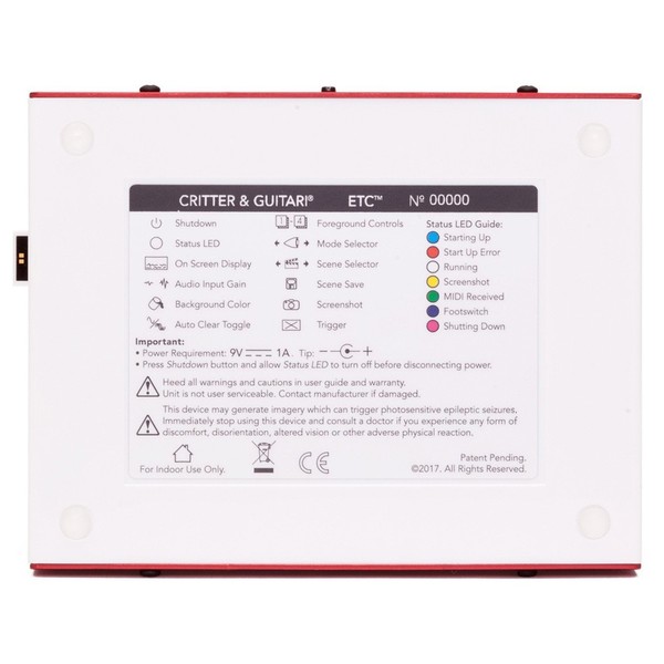 Critter & Guitari ETC Video Synthesizer - Bottom