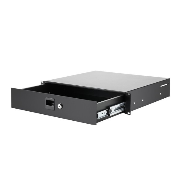 Adam Hall 19'' Steel Rack Drawer with Lock, 2U Open