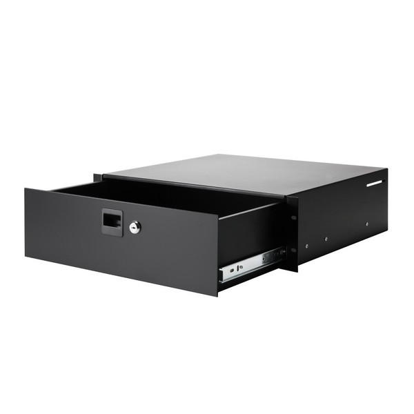Adam Hall 19'' Steel Rack Drawer with Lock, 3U Open