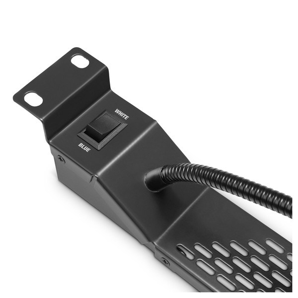 Adam Hall 19'' Dual Gooseneck White LED Rack Light with Dimmer Colour Switch