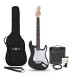 Guitare Électrique LA, Noir, Ampli de Guitare 10 W & Pack d'Accessoires