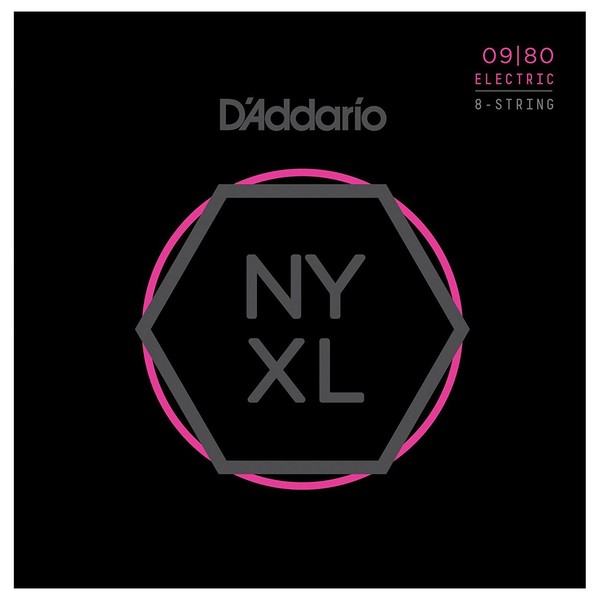 D'Addario NYXL0980 Nickel Wound 8-String Electric Guitar Strings, Super Light, 09-80 Main Image