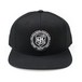 SJC Drums Snapback Hat, Black, Round Black Patch, White Text - Main Image