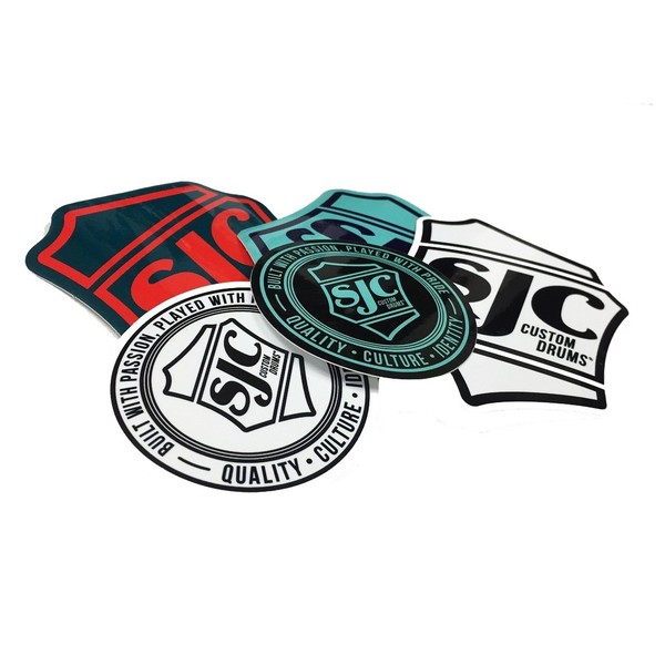 SJC Drums Sticker Pack, 5 Assorted Colors & Designs - Main Image