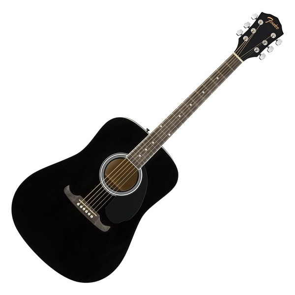 Fender FA-125 Dreadnought, Black Front View