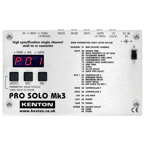Kenton Pro Solo MK3 Single Channel MIDI to CV Converter - Top