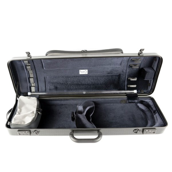 BAM 2011XL Hightech Oblong Violin Case with Pocket, Black Lazure