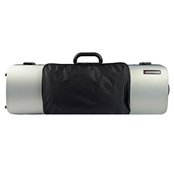 BAM 2011XL Hightech Oblong Violin Case with Pocket, Metallic Silver