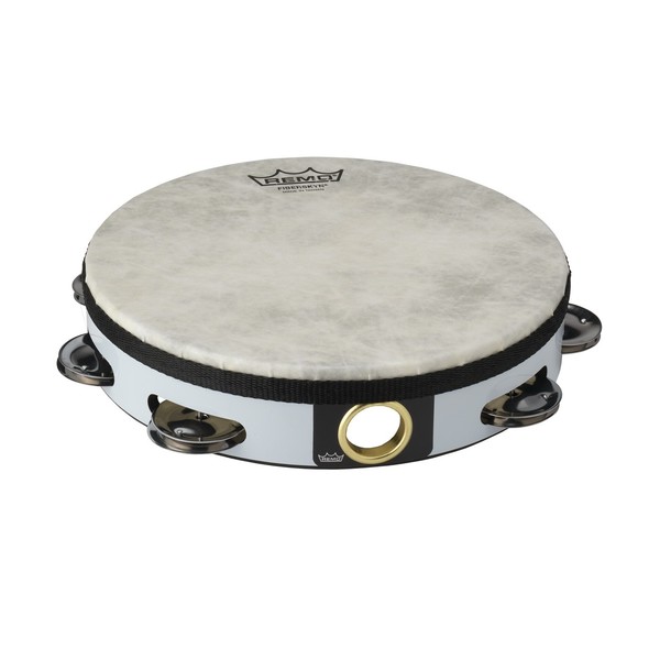 Remo 8'' Single Row Pre-Tuned High Pitched Tambourine, White - Main Image