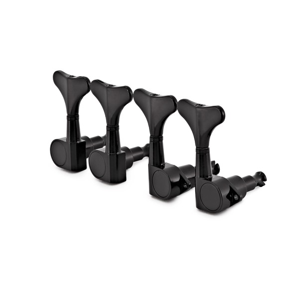 Guitarworks Bass Guitar Mini Machine Heads, 2-in-line, Black