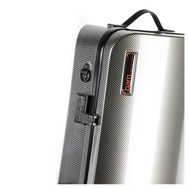 BAM 5201XL Hightech Compact Oblong Viola Case, Silver Carbon, Locks