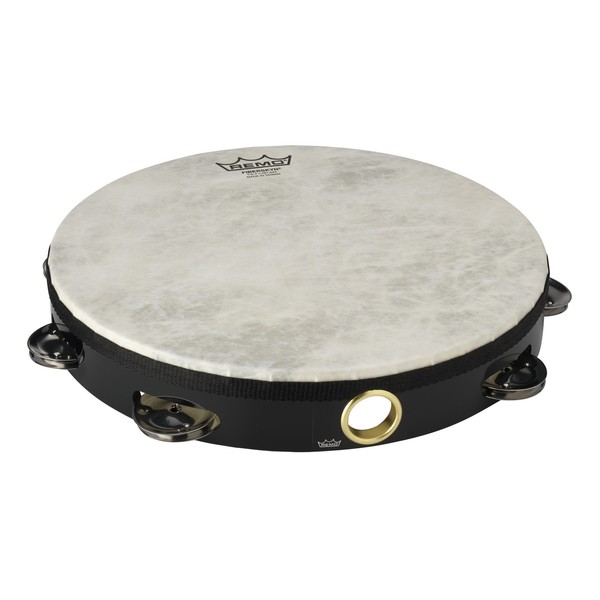 Remo 10'' Single Row Pre-Tuned High Pitched Tambourine, Black - Main Image